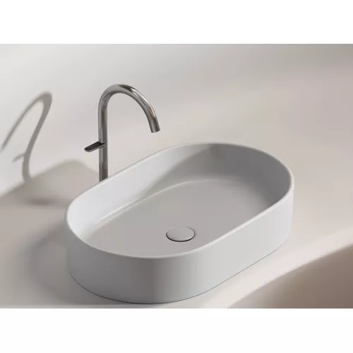 Умывальник чаша Ceramica Nova накладная овальная (цвет Серый Матовый) Element 608*385*122мм, Выбрать цвет: Серый, изображение 3
