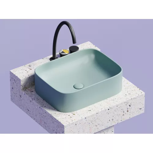 Умывальник чаша Ceramica Nova накладная прямоугольная (цвет Зеленый Матовый) Element 505*380*150мм, Выбрать цвет: Зеленый, изображение 4