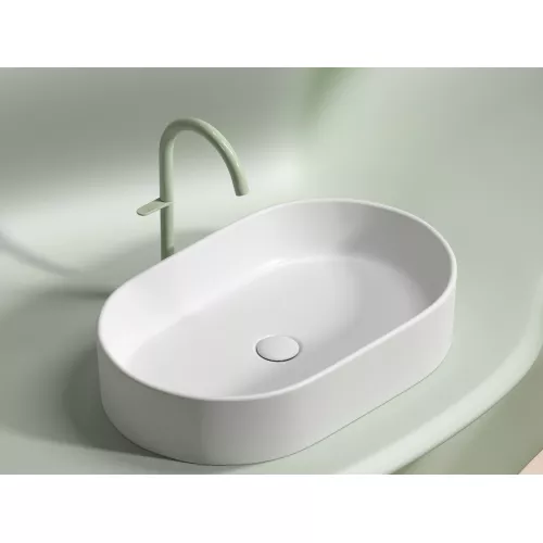Умывальник чаша Ceramica Nova накладная овальная (цвет Белый Матовый) Element 608*385*122мм, Выбрать цвет: Белый матовый, изображение 3