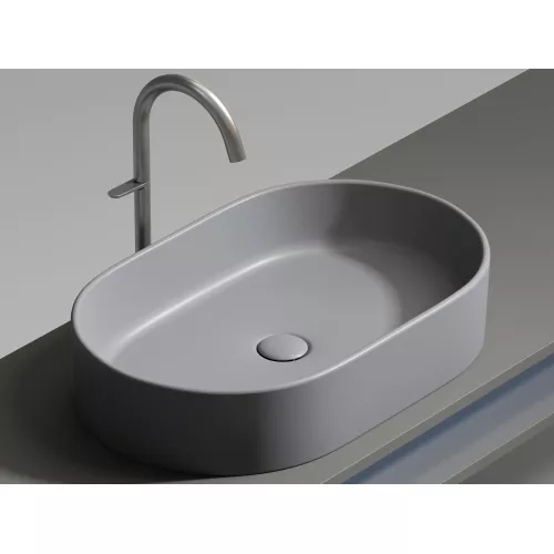 Умывальник чаша Ceramica Nova накладная овальная (цвет Антрацит Матовый) Element 608*385*122мм, Выбрать цвет: Серый антрацит, изображение 3
