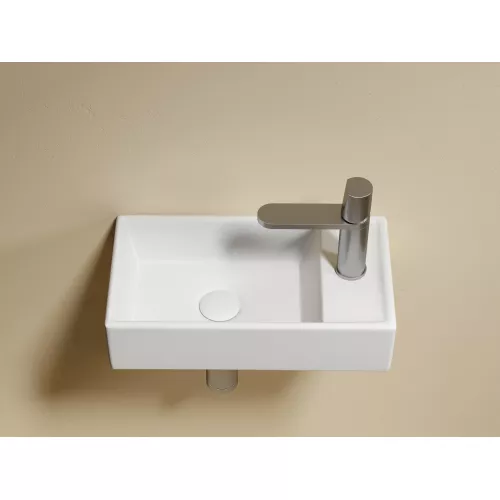 Умывальник подвесной Ceramica Nova L/R  ,белый матовый Element 407*217*100, Выбрать цвет: Белый матовый, Ориентация: левая, изображение 3