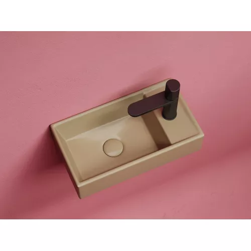 Умывальник подвесной Ceramica Nova L/R, капучино матовый Element 407*217*100, Выбрать цвет: Капучино, Ориентация: левая, изображение 4