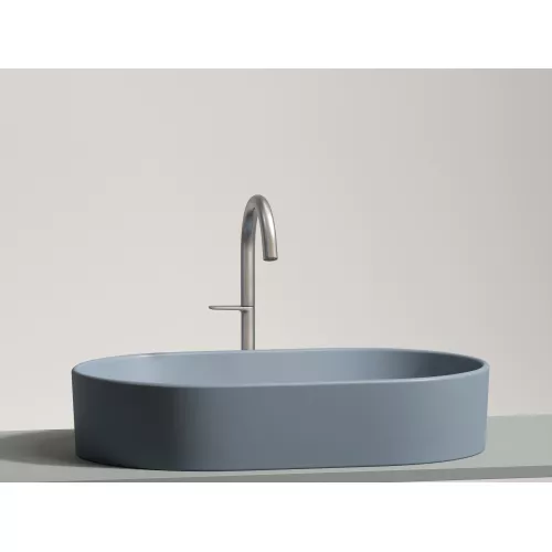 Умывальник чаша Ceramica Nova накладная овальная (цвет Серо-Голубой Матовый) Element 608*385*122мм, Выбрать цвет: Серо-голубой, изображение 4