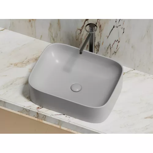 Умывальник чаша Ceramica Nova накладная прямоугольная (цвет Серый Матовый) Element 505*380*150мм, Выбрать цвет: Серый, изображение 4