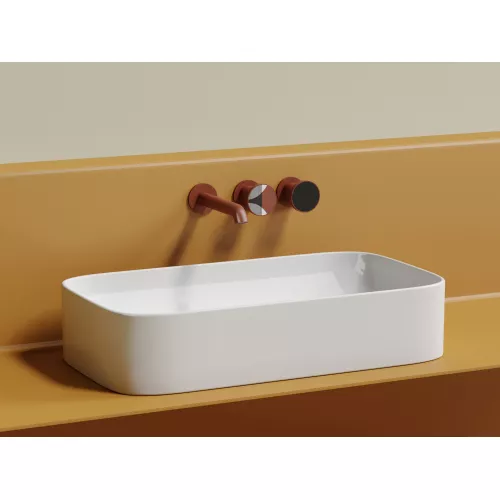 Умывальник чаша Ceramica Nova  накладная прямоугольная Element 705*380*150мм, Выбрать цвет: Белый, изображение 4