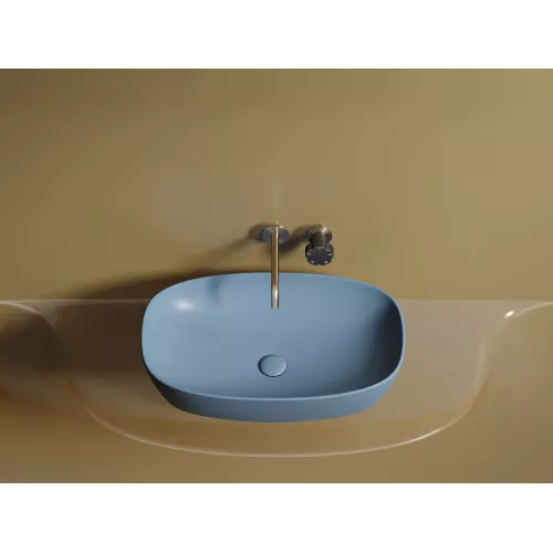 Умывальник чаша Ceramica Nova накладная овальная (цвет Голубой Матовый) Element 600*380*138мм, Выбрать цвет: Голубой, изображение 4