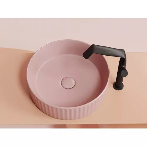 Умывальник чаша Ceramica Nova накладная круглая (цвет Розовый Матовый) Element 360*360*115мм, Выбрать цвет: Розовый, изображение 3