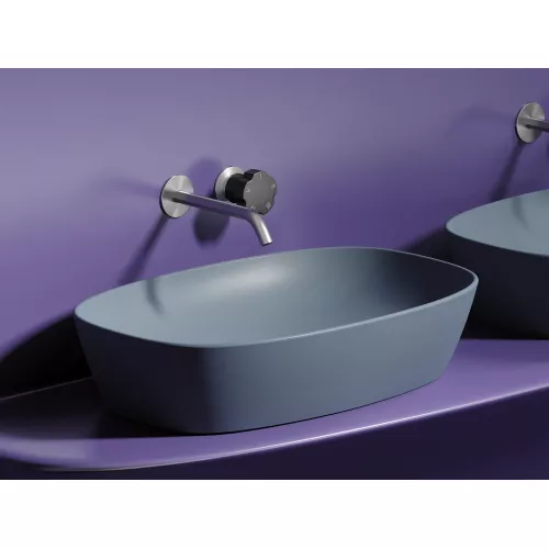 Умывальник чаша Ceramica Nova накладная овальная (цвет Серо-Голубой Матовый) Element 600*380*138мм, Выбрать цвет: Серо-голубой, изображение 4