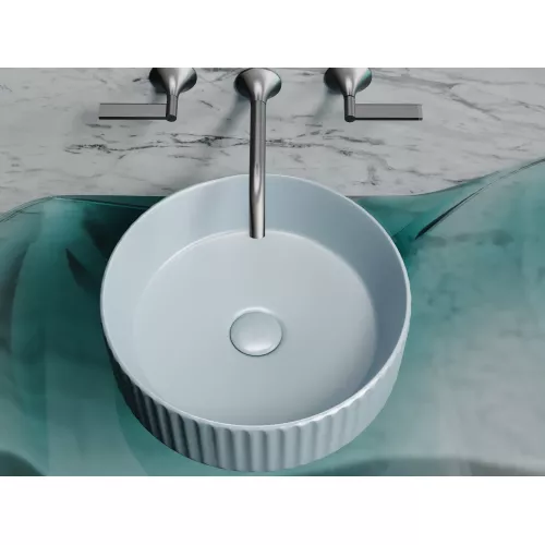 Умывальник чаша Ceramica Nova накладная круглая (цвет Серо-Голубой Матовый) Element 360*360*115мм, Выбрать цвет: Серо-голубой