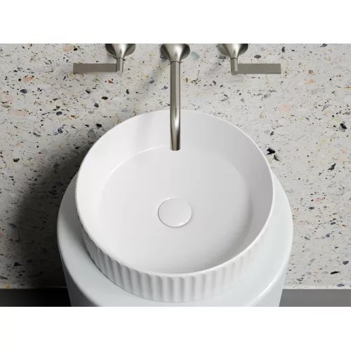 Умывальник чаша Ceramica Nova  накладная круглая (цвет Белый Матовый) Element 360*360*115мм, Выбрать цвет: Белый матовый, изображение 4