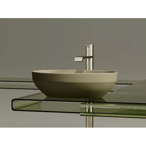 Умывальник чаша Ceramica Nova накладная овальная (цвет Капучино Матовый) Element 502*363*145мм, Выбрать цвет: Бежевый, изображение 4