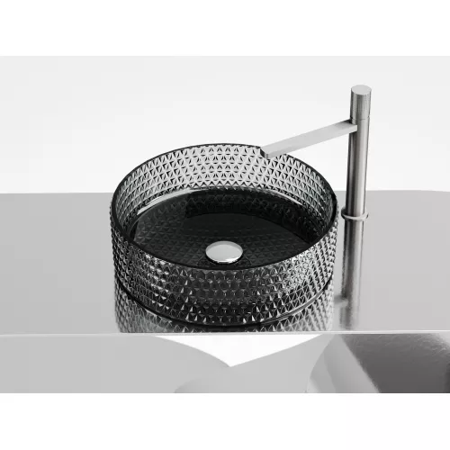 Умывальник чаша Ceramica Nova накладная круглая (цвет черный) Cristal 360*360*112мм, Выбрать цвет: Черный, изображение 2