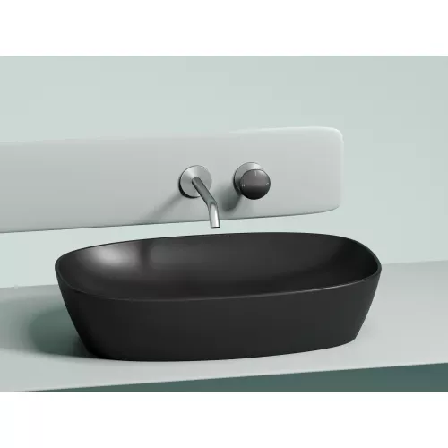 Умывальник чаша Ceramica Nova накладная овальная (цвет Черный Матовый) Element 600*380*138мм, Выбрать цвет: Черный, изображение 4