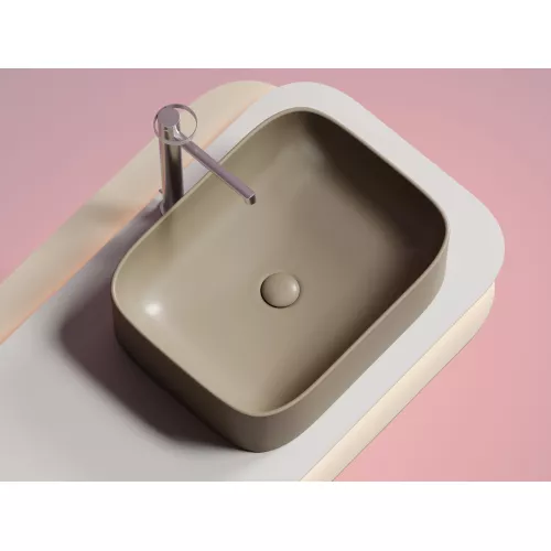 Умывальник чаша Ceramica Nova  накладная прямоугольная (цвет Капучино Матовый) Element 505*380*150мм, Выбрать цвет: Капучино, изображение 4