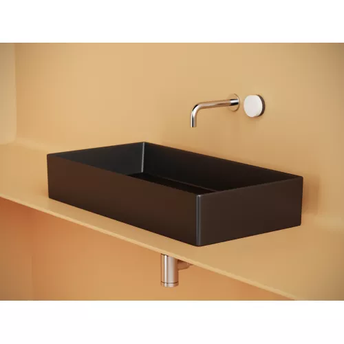 Раковина Ceramica Nova накладная прямоугольная 701*361*130, без перелива, цвет черный матовый, Выбрать цвет: Черный, изображение 4