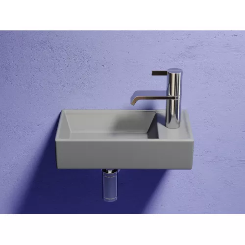 Умывальник подвесной Ceramica Nova L/R, антрацит матовый Element 407*217*100, Выбрать цвет: Антрацит матовый, Ориентация: левая, изображение 4