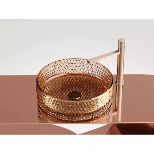 Умывальник чаша Ceramica Nova  накладная круглая (цвет бежевый) Cristal 360*360*112мм, Выбрать цвет: Бежевый, изображение 5