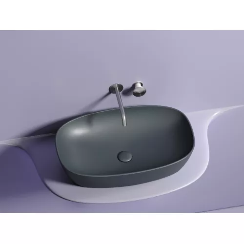Умывальник чаша Ceramica Nova накладная овальная (цвет Темный Антрацит Матовый) Element 600*380*138мм, Выбрать цвет: Темный антрацит, изображение 4