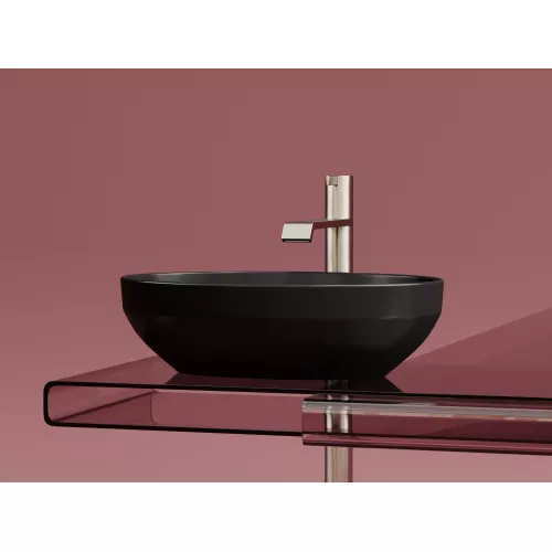 Умывальник чаша Ceramica Nova накладная овальная (цвет Черный Матовый) Element 502*363*145мм, Выбрать цвет: Черный, изображение 4