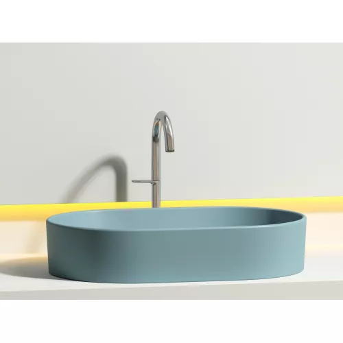 Умывальник чаша Ceramica Nova накладная овальная (цвет Зеленый Матовый) Element 608*385*122мм, Выбрать цвет: Зеленый, изображение 4