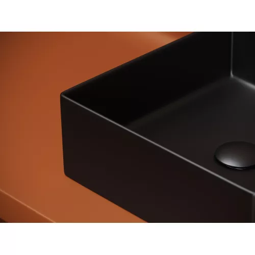 Раковина Ceramica Nova накладная квадратная 361*361*130, , без перелива, цвет черный матовый, арт.CN6068MB, Выбрать цвет: Черный, изображение 4