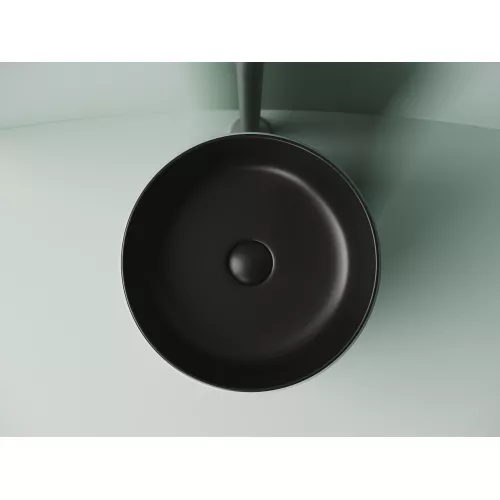 Раковина Ceramica Nova накладная круглая 356*356*135, без перелива, цвет черный матовый, Выбрать цвет: Черный, изображение 4