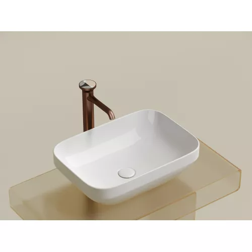 Умывальник чаша Ceramica Nova накладная прямоугольная Element 500*359*145мм, Выбрать цвет: Белый, изображение 4