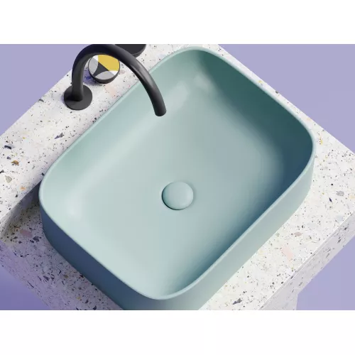 Умывальник чаша Ceramica Nova накладная прямоугольная (цвет Зеленый Матовый) Element 505*380*150мм, Выбрать цвет: Зеленый, изображение 5