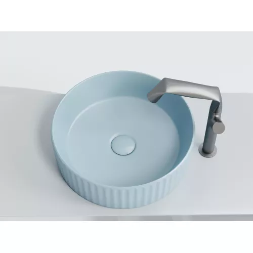Умывальник чаша Ceramica Nova накладная круглая (цвет Голубой Матовый) Element 360*360*115мм, Выбрать цвет: Голубой, изображение 4