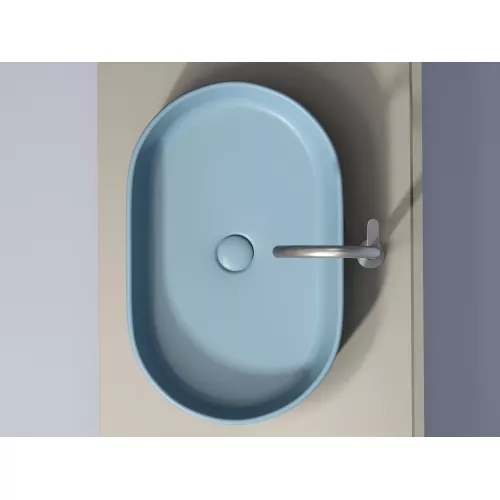 Умывальник чаша Ceramica Nova накладная овальная (цвет Голубой Матовый) Element 608*385*122мм, Выбрать цвет: Голубой, изображение 5