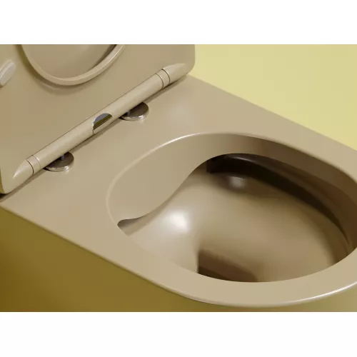 Подвесной унитаз Ceramica Nova Modena Rimless (цвет Капучино Матовый), Выбрать цвет: Бежевый, изображение 8