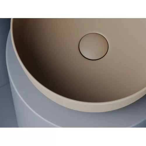 Раковина Ceramica Nova накладная круглая 356*356*135, без перелива, цвет капучино матовый, Выбрать цвет: Бежевый, изображение 4