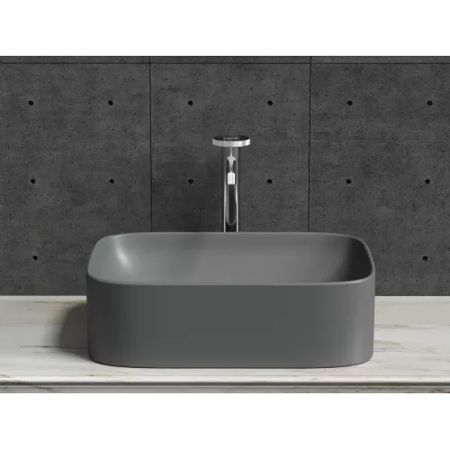 Умывальник чаша Ceramica Nova накладная прямоугольная (цвет Темный Антрацит Матовый) Element 505*380*150мм, Выбрать цвет: Темный антрацит матовый, изображение 4