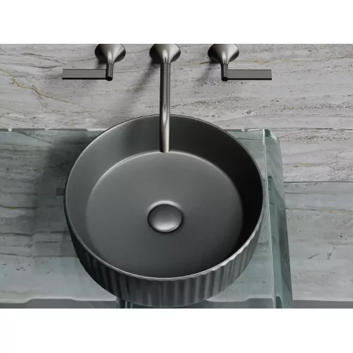 Санфаянс: Умывальник чаша Ceramica Nova накладная круглая (цвет Темный Антрацит Матовый) Element 360*360*115мм 1 в магазине Акватория