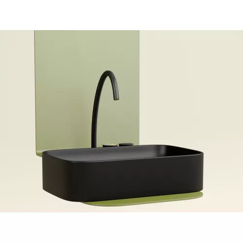 Умывальник чаша Ceramica Nova накладная прямоугольная (цвет Черный Матовый) Element 605*380*122мм, Выбрать цвет: Черный, изображение 4
