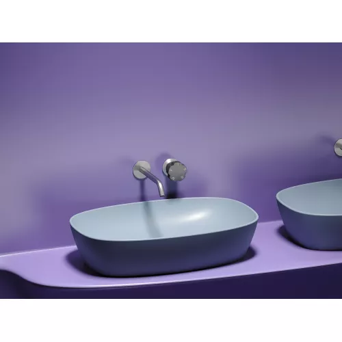 Умывальник чаша Ceramica Nova накладная овальная (цвет Серо-Голубой Матовый) Element 600*380*138мм, Выбрать цвет: Серо-голубой, изображение 5