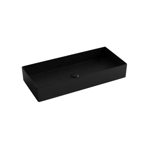 Раковина Ceramica Nova накладная прямоугольная 801*361*130,  без перелива, цвет черный матовый, Выбрать цвет: Черный, изображение 5