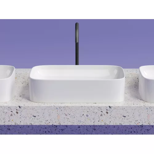 Умывальник чаша Ceramica Nova накладная прямоугольная Element 605*380*150мм, Выбрать цвет: Белый, изображение 6