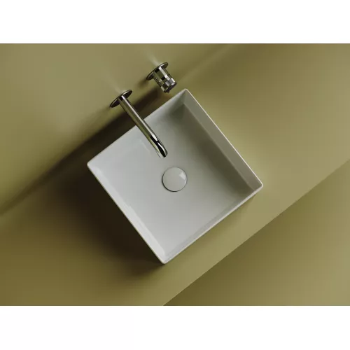 Раковина Ceramica Nova накладная квадратная 361*361*130, без перелива, цвет белый, арт.СN6068, Выбрать цвет: Белый, изображение 5