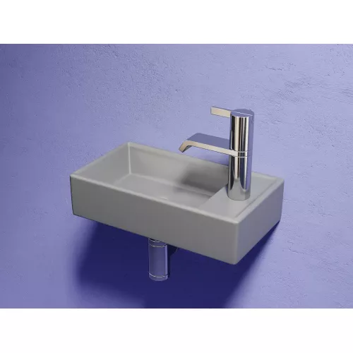 Умывальник подвесной Ceramica Nova L/R, антрацит матовый Element 407*217*100, Выбрать цвет: Антрацит матовый, Ориентация: левая, изображение 5