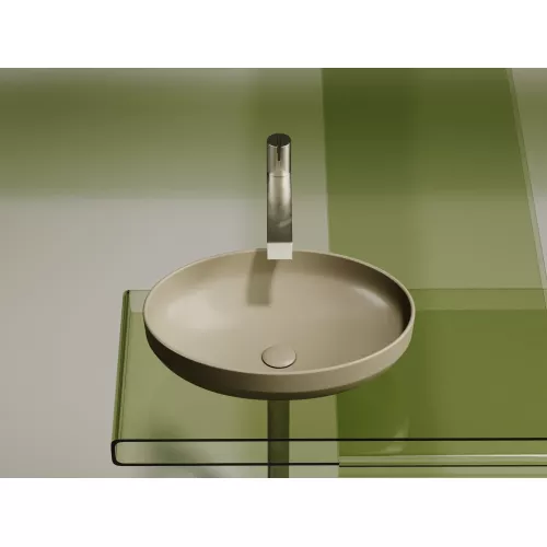 Умывальник чаша Ceramica Nova накладная овальная (цвет Капучино Матовый) Element 502*363*145мм, Выбрать цвет: Бежевый, изображение 5