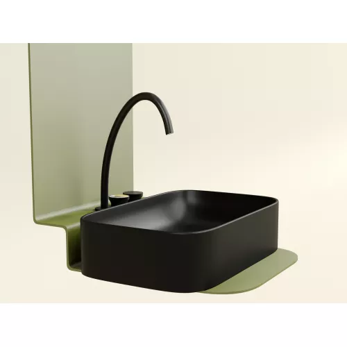 Умывальник чаша Ceramica Nova накладная прямоугольная (цвет Черный Матовый) Element 605*380*122мм, Выбрать цвет: Черный, изображение 5