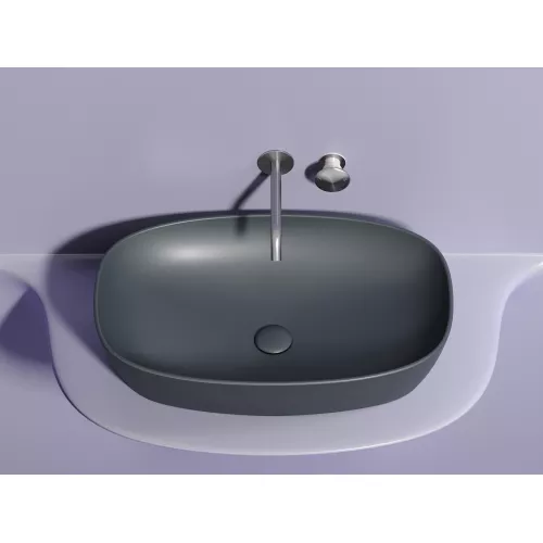 Умывальник чаша Ceramica Nova накладная овальная (цвет Темный Антрацит Матовый) Element 600*380*138мм, Выбрать цвет: Темный антрацит, изображение 5