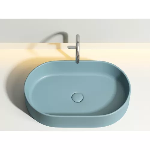 Умывальник чаша Ceramica Nova накладная овальная (цвет Зеленый Матовый) Element 608*385*122мм, Выбрать цвет: Зеленый, изображение 5