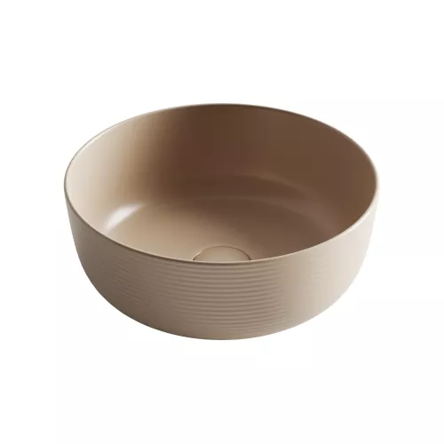 Раковина Ceramica Nova накладная круглая 356*356*135, без перелива, цвет капучино матовый, Выбрать цвет: Бежевый, изображение 5