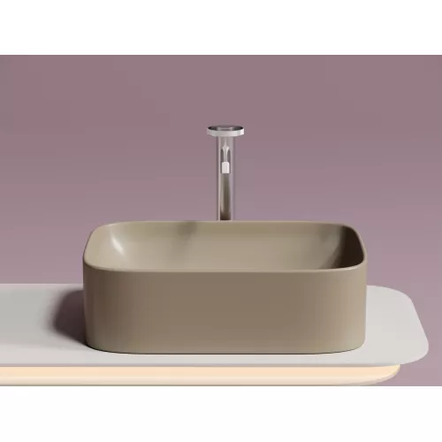 Умывальник чаша Ceramica Nova  накладная прямоугольная (цвет Капучино Матовый) Element 505*380*150мм, Выбрать цвет: Капучино, изображение 5