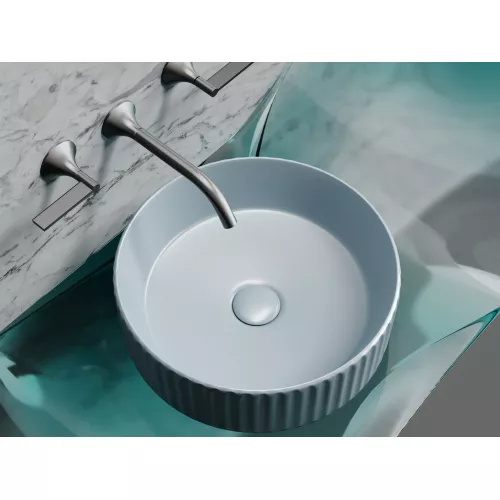 Умывальник чаша Ceramica Nova накладная круглая (цвет Серо-Голубой Матовый) Element 360*360*115мм, Выбрать цвет: Серо-голубой, изображение 4