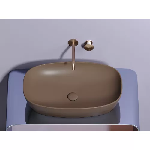 Умывальник чаша Ceramica Nova накладная овальная (цвет Темно-Коричневый Матовый) 600*380*138мм, Выбрать цвет: Коричневый, изображение 6