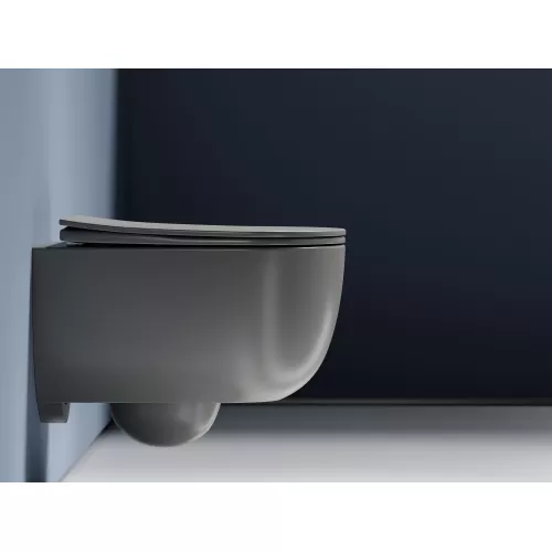 Подвесной унитаз Ceramica Nova Modena  Rimless (цвет Антрацит Матовый),, Выбрать цвет: Антрацит матовый, изображение 4