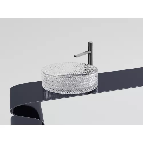 Умывальник чаша Ceramica Nova накладная круглая (прозрачная) Cristal 360*360*112мм, Выбрать цвет: Прозрачный, изображение 11